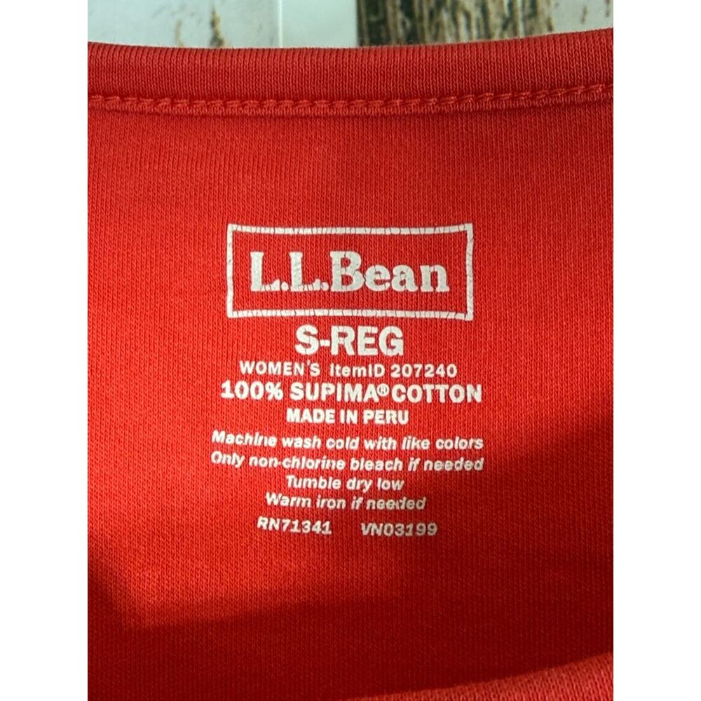 L.L. Bean Women's Bright Red Long-Sleeve Crewneck Tee. Size Small Regular. - Picture 2 of 3